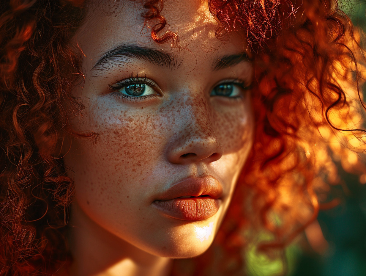 peau noire et cheveux roux : rareté génétique et explications - femme rousse