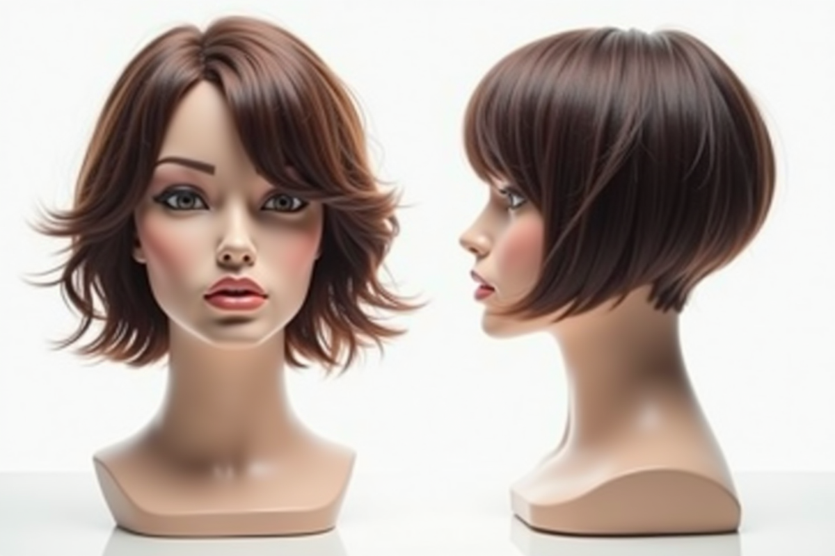 Comparaison de deux mannequins avec coupes en couches et effilée
