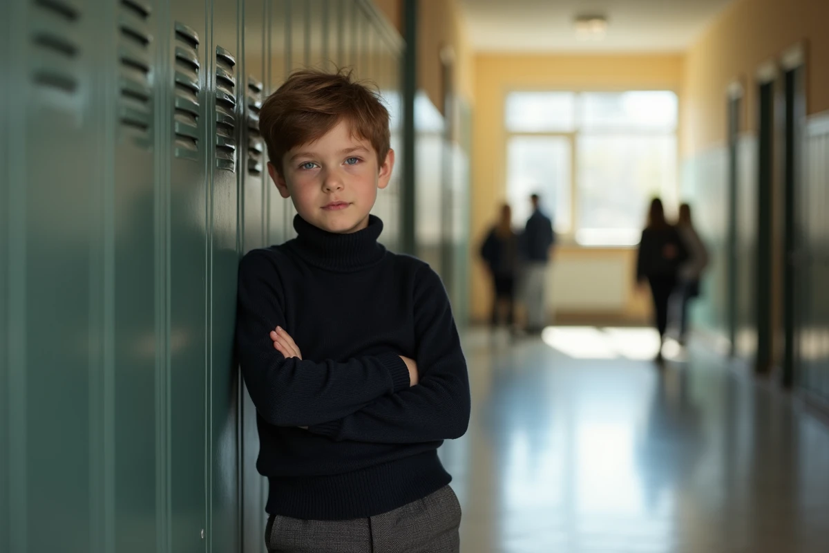 Jeune garçon dans un couloir d