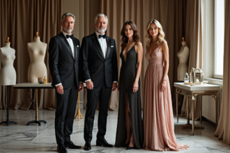 Quatre créateurs de mode à Paris dans un atelier élégant